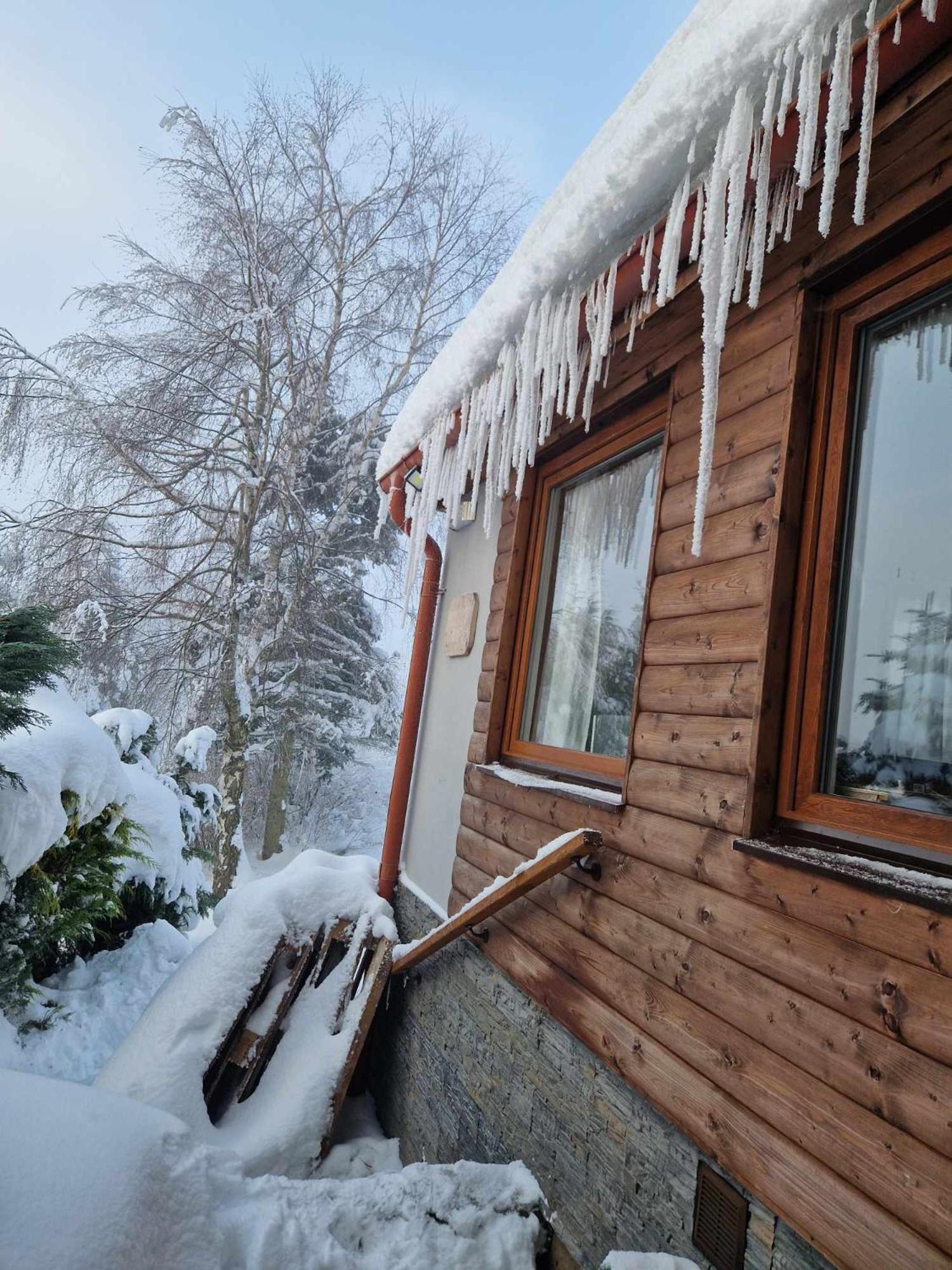 Chata Jeleni Drevenice S Vlastni Virivkou Horni Halze Экстерьер фото